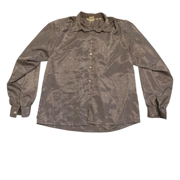 Easton Tops - Vintage 1980s Eaton's Jacquard Blouse | Size 12 | Made in Korea